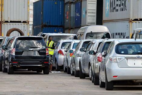 File image of cars pictured at the Port of Mombasa